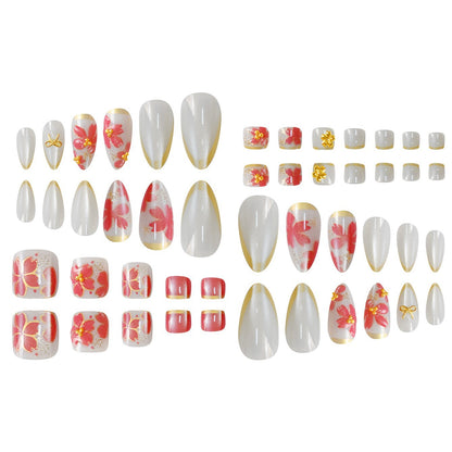 Elegantes florales Acryl-Nageldesign Brehn