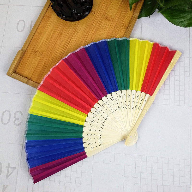 Damen bunter Handfächer mit kunstvollem Design Brehn