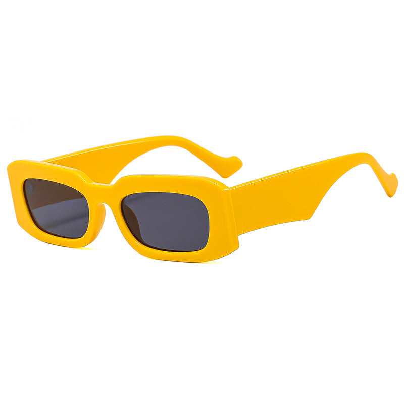Damen modische quadratische Sonnenbrille mit breitem Rahmen und UV-Schutz Brehn
