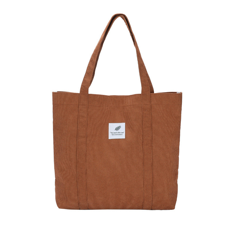 Robuste Corduroy Tote Bag mit inneren Taschen