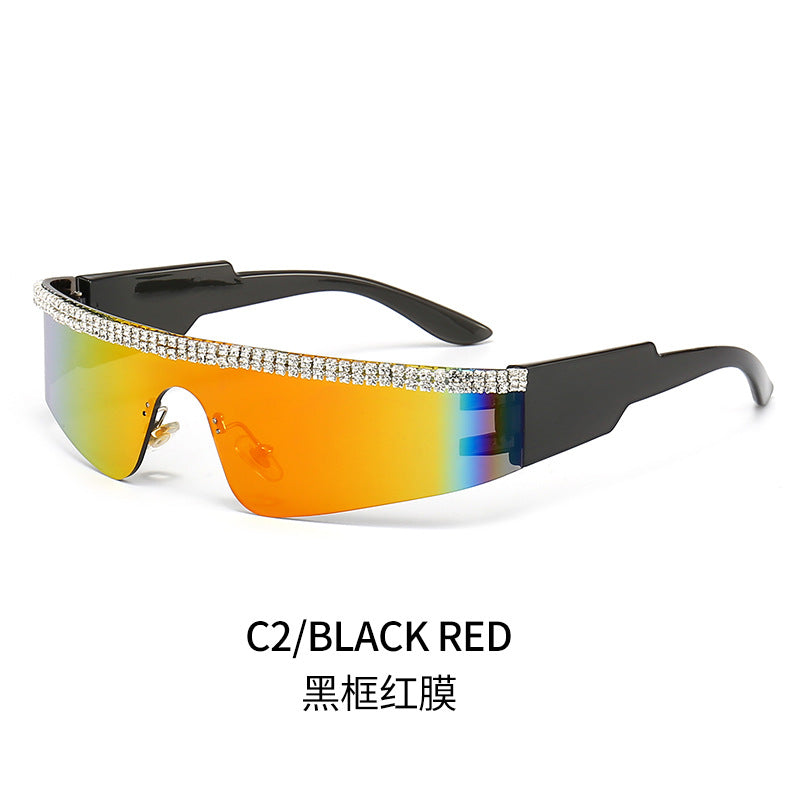 Damen Modische Glamour-Sonnenbrille mit strassverziertem Rahmen Brehn