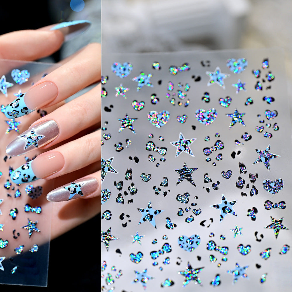 Glänzende Nagelkunst Aufkleber Set