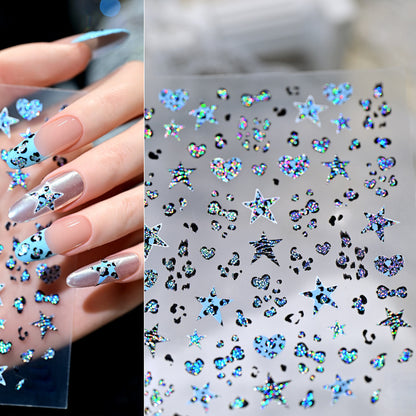 Glänzende Nagelkunst Aufkleber Set