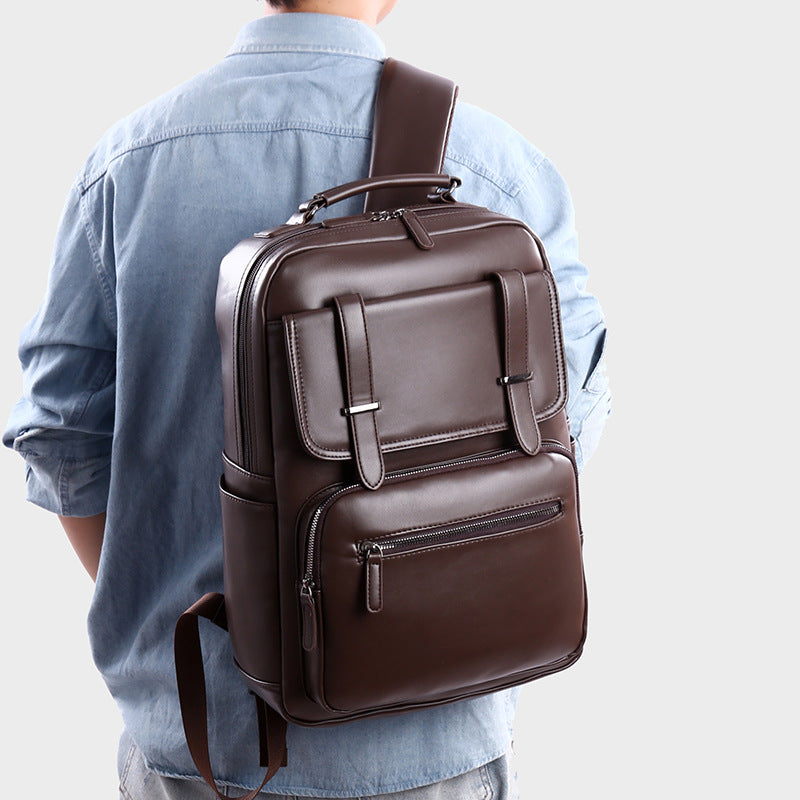 Leder Laptop Rucksack Brehn