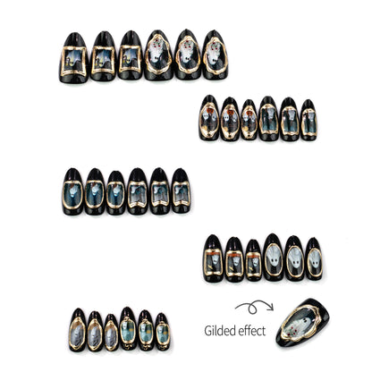 Spooky Halloween-Themen Press-On Nagelkunst Set
