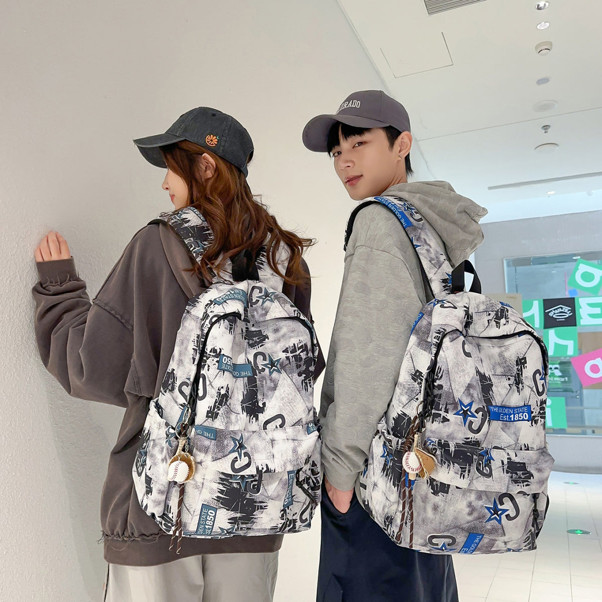 Stylischer Grafik-Rucksack Brehn