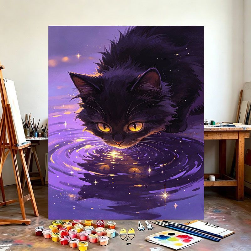 Mystische Katzen-Themen-Leinwandkunst Brehn