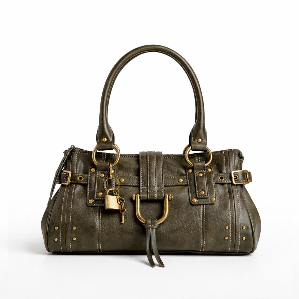 Elegante strukturierte Lederhandtasche