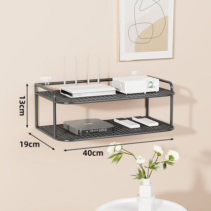 Wandmontierte belüftete Stahl-Dual-Tech-Regal für Router und Mediaplayer