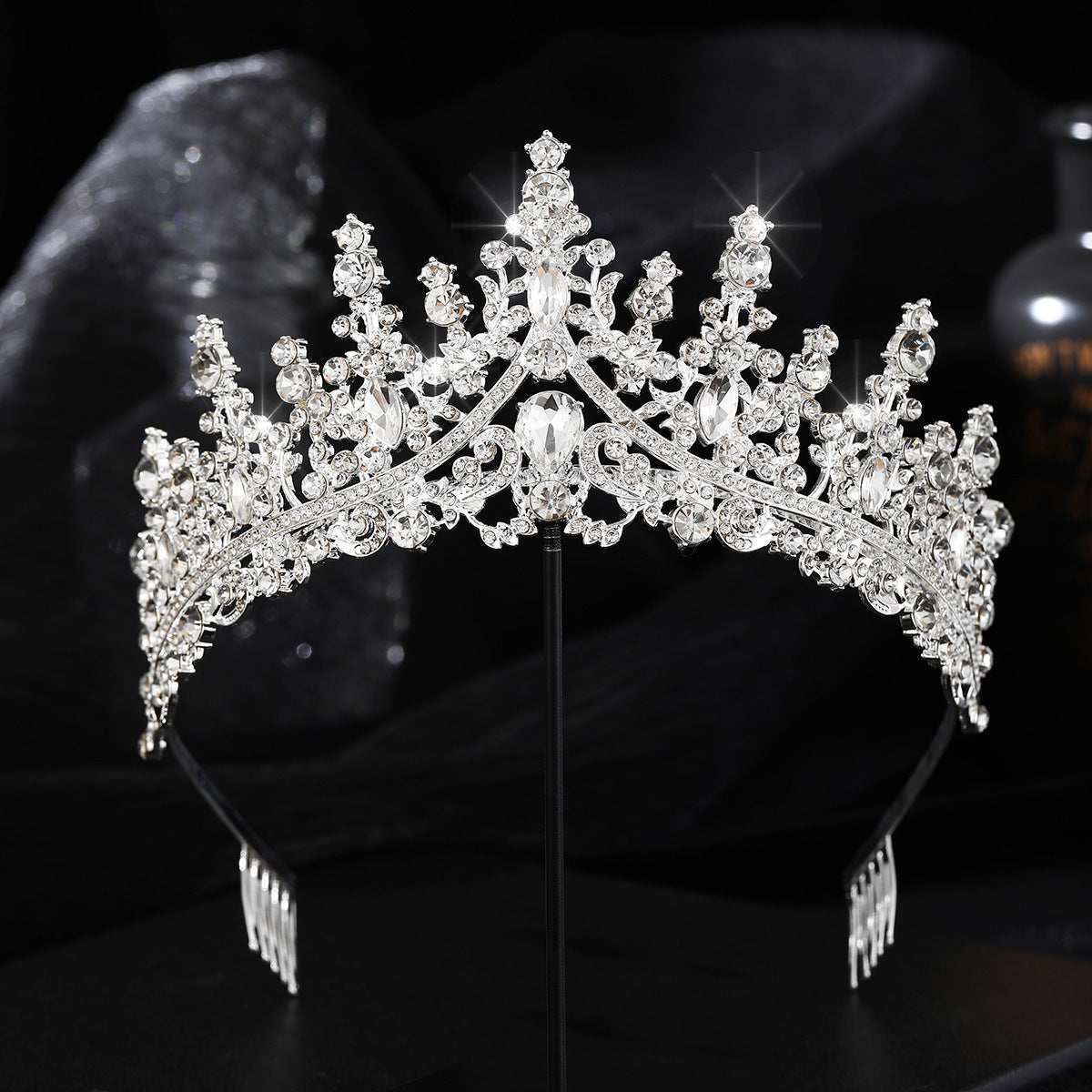 Damen Strass Tiara mit funkelnden Edelsteinen Brehn