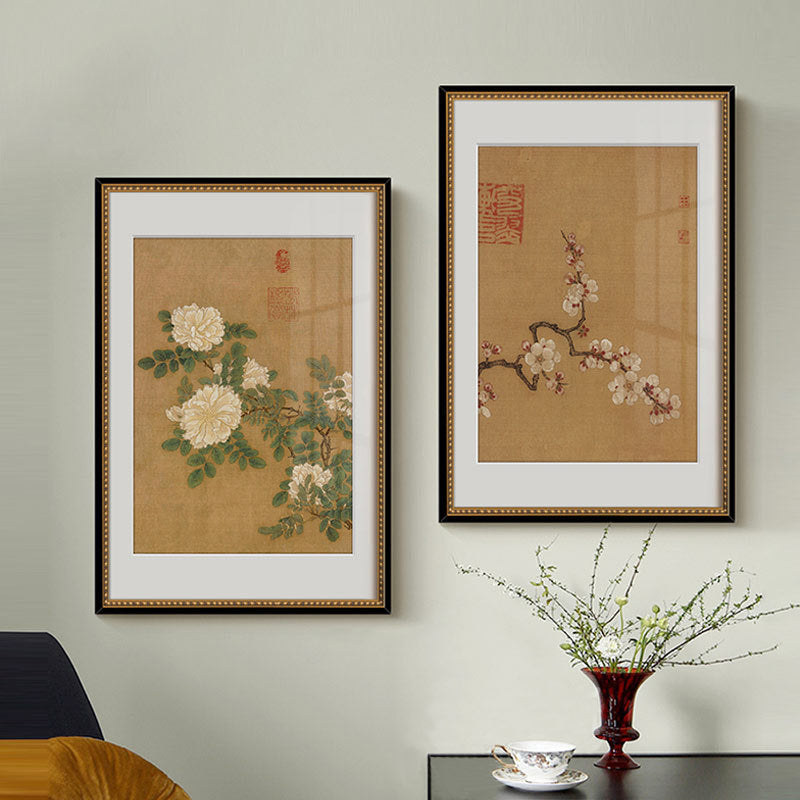 Elegante gerahmte Blumen Kunst