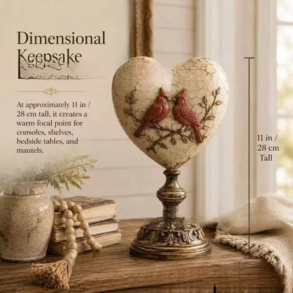 Dekorative Herzskulptur mit Vogelmotiv Brehn