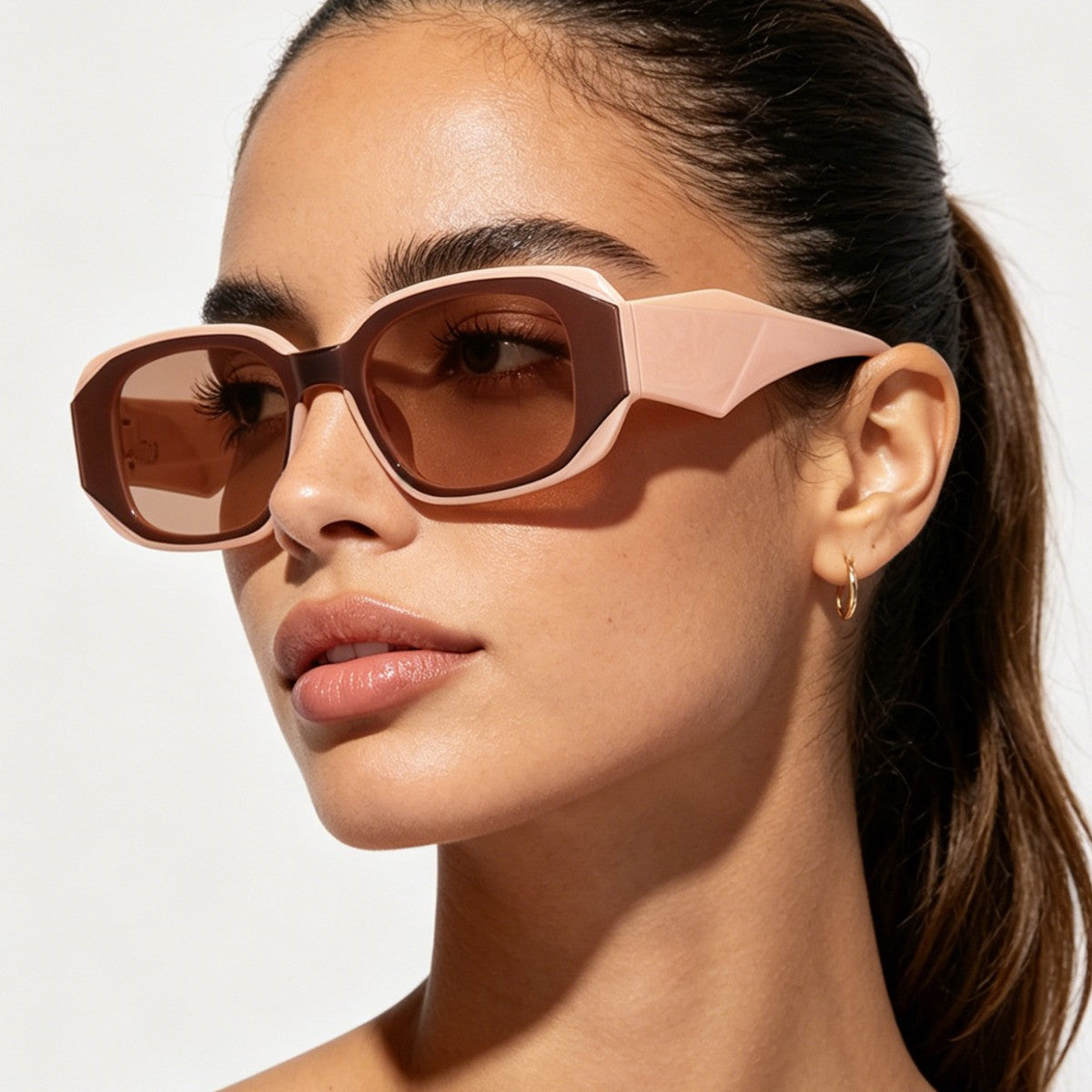 Damen modische Sonnenbrille im kantigen Design mit UV-Schutz Brehn