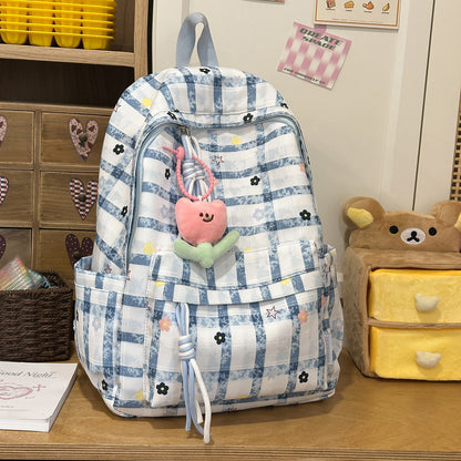 Stylische Schachbrettdruck-Rucksack Brehn