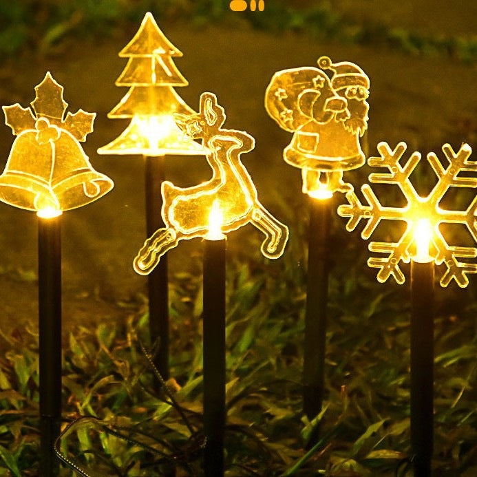 Acryl Feiertagsmotiv Solar Gartenweg Stake Lichter Mit Warmem LED Und Erdspieß Brehn