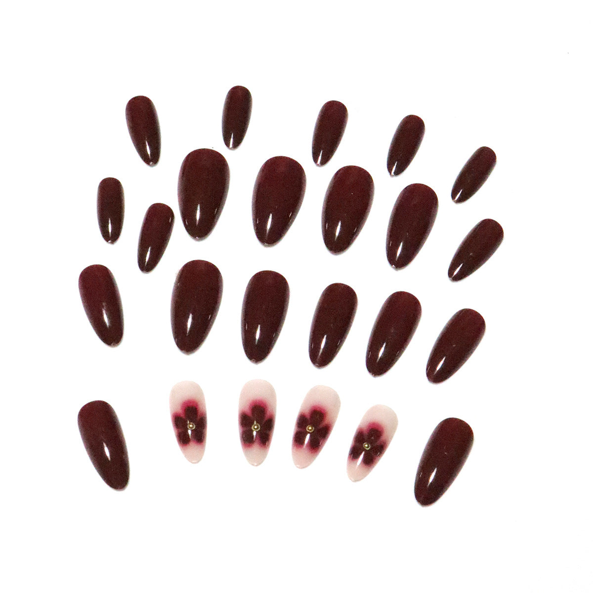 Elegantes florales Design Press-On Nagelkunst Brehn
