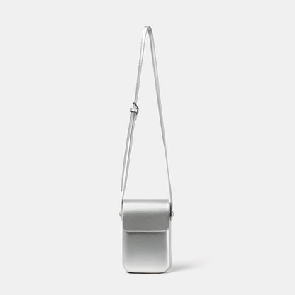 Kompakte Leder Crossbody Pouch Brehn