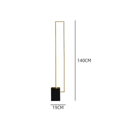 Minimalistische LED Stehlampe mit geometrischem Sockel