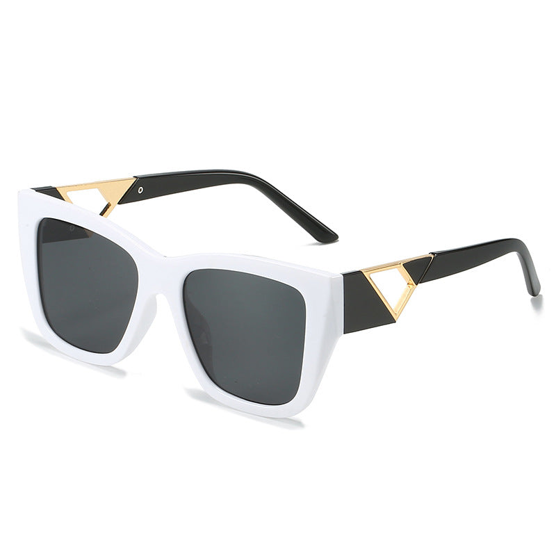 Damen Oversized Sonnenbrille mit modernem Geometrischen Design und elegantem Metallakzent Brehn