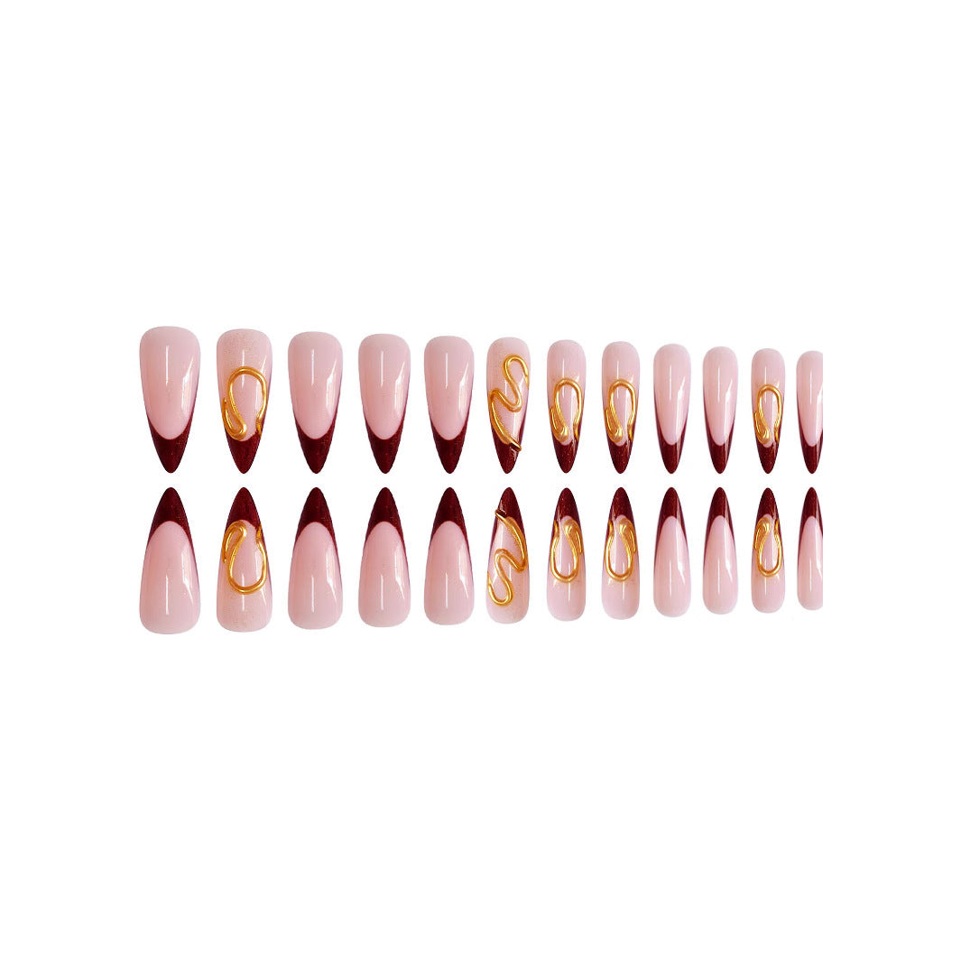 Künstlerisches Stiletto Press-On Nageldesign Brehn