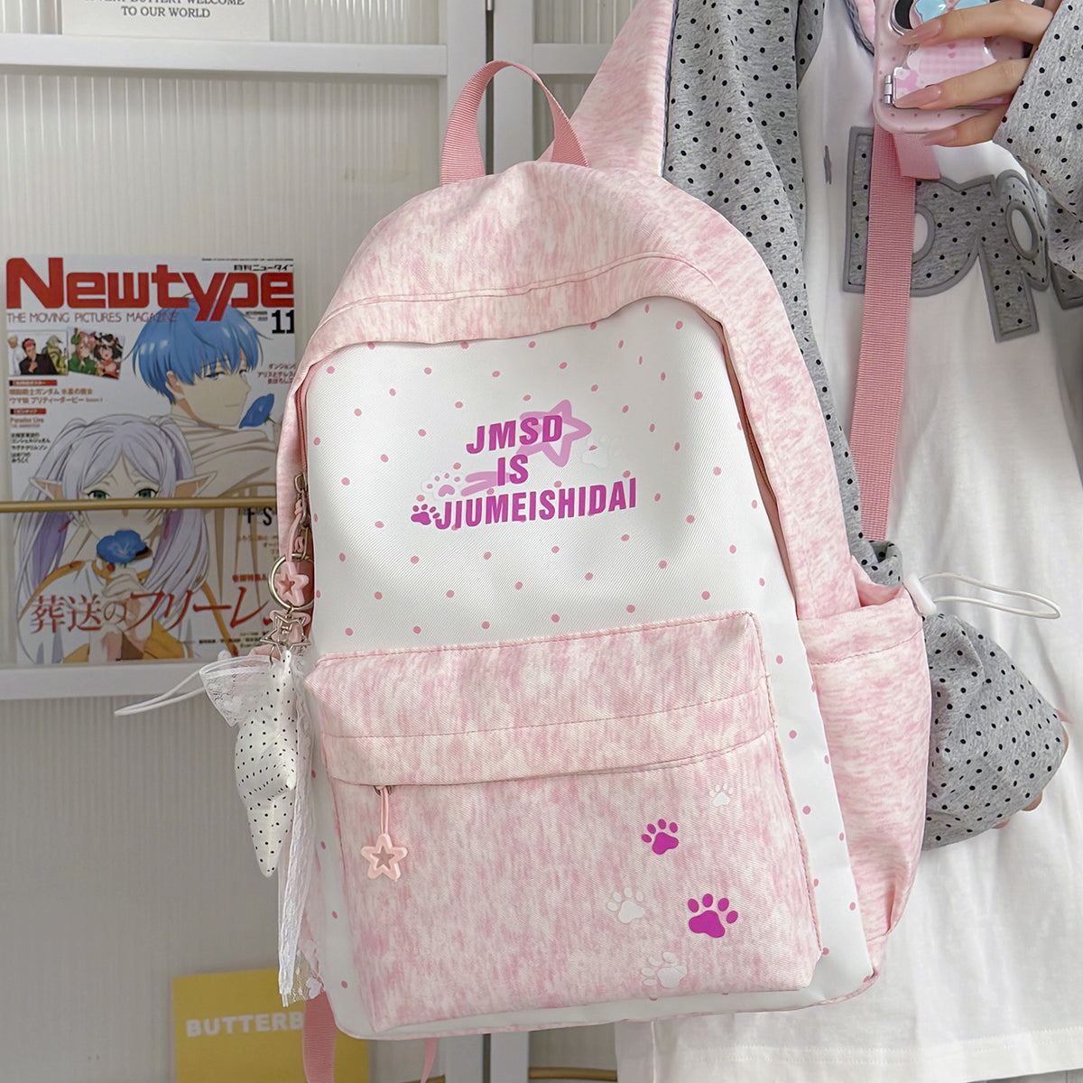 Stylische gepunktete Druck-Rucksack Brehn