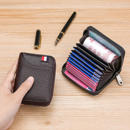 Premium Leder Reißverschluss Kartenhalter