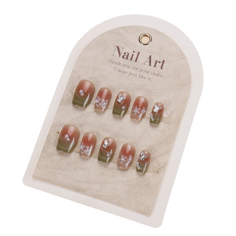 Floral Butterfly Press-On Nagelkunst Brehn