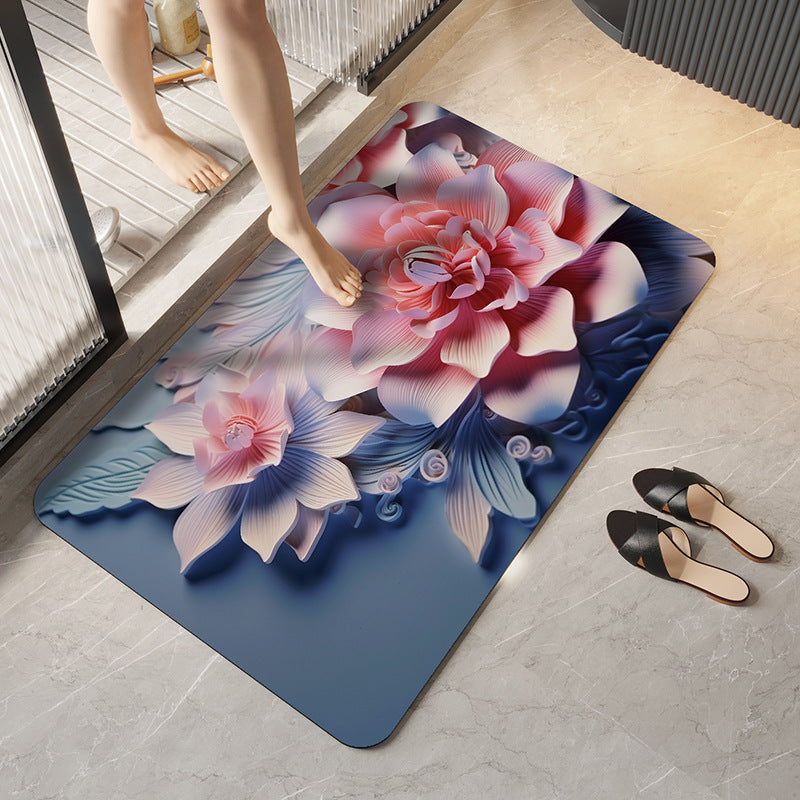 Künstlerisches Floral Design Badezimmermatte Brehn