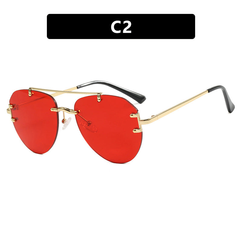 Damen moderne Piloten-Sonnenbrille mit gradienten Gläsern und dünnem Metallrahmen Brehn