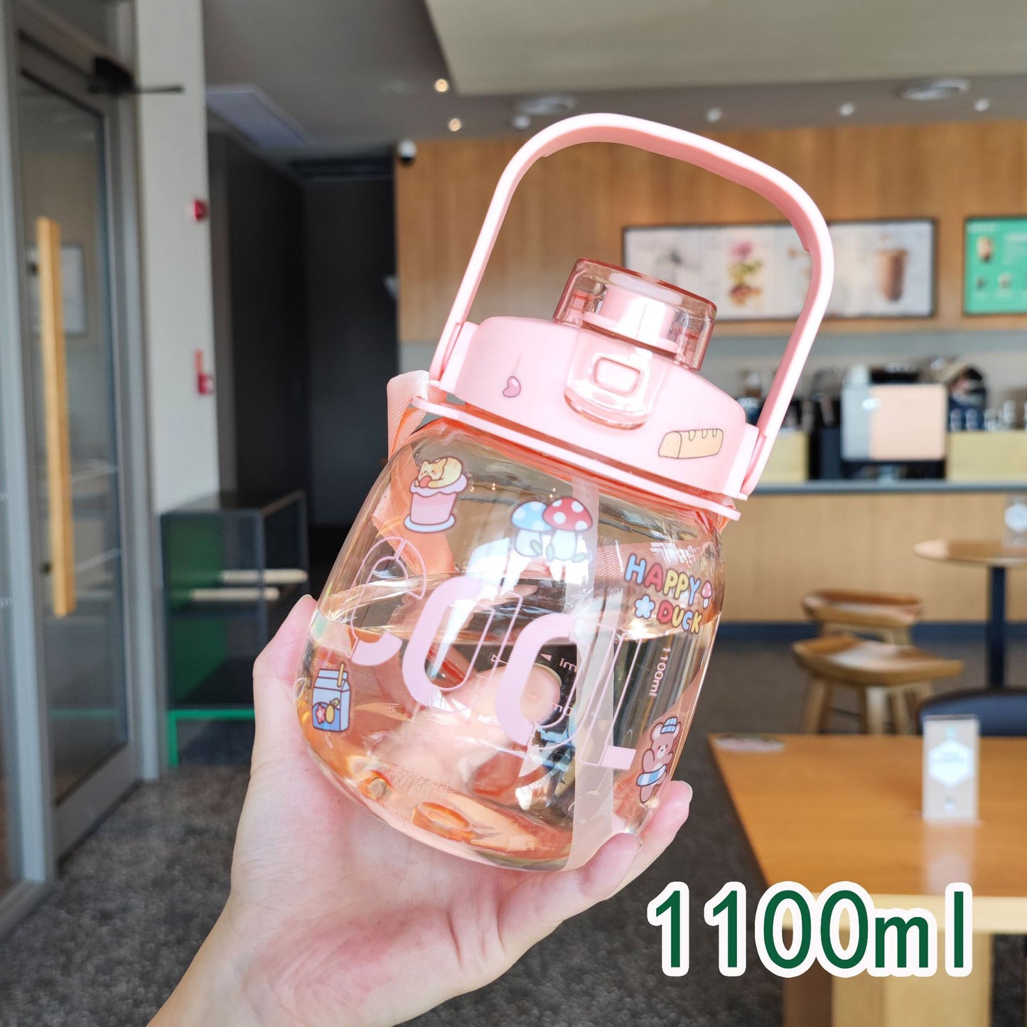 Damen farbenfrohe und auslaufsichere Trinkflasche mit ergonomischem Tragegriff Brehn