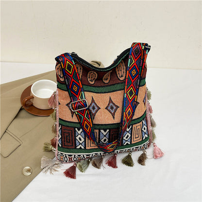 Bohemian Quasten Schultertasche