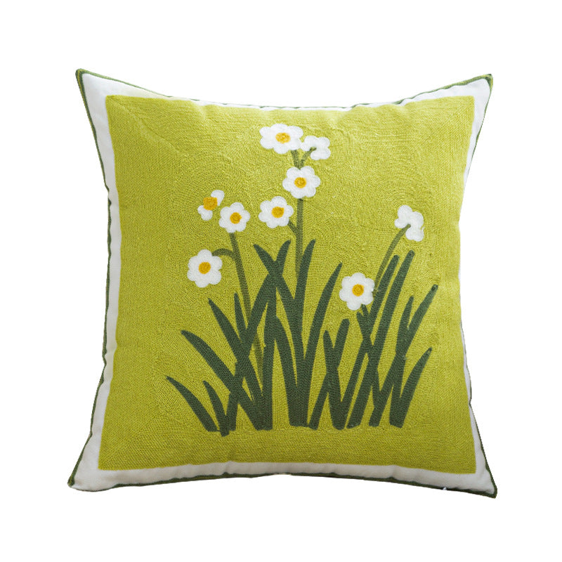 Damen Dekorative Kissenhülle mit feiner Blumenstickerei Brehn
