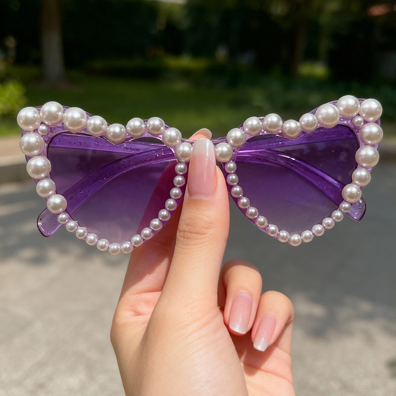 Dekorative mit Perlen verzierte Cat-Eye-Sonnenbrille Brehn