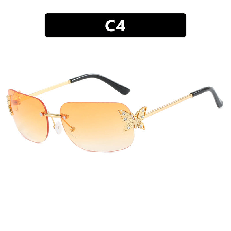 Damen modische Sonnenbrille mit filigranem Schmetterlingsdesign und schützenden Gläsern Brehn