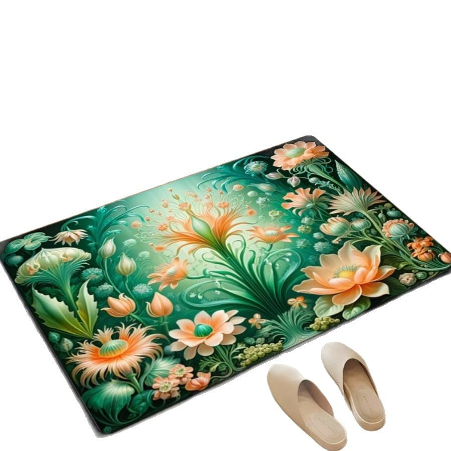 Florales Design Badezimmermatte Brehn