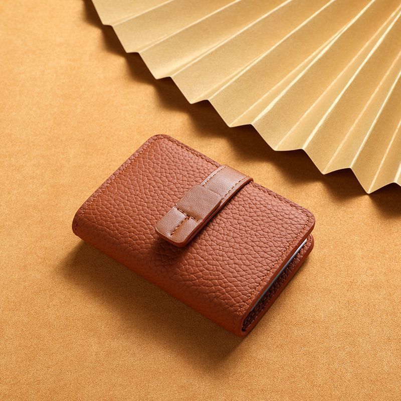Texturiertes Leder-Kartenhalter-Wallet Brehn