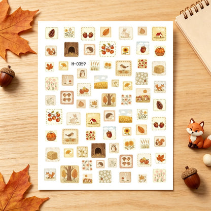 Herbst-Themen Nagelkunst Aufkleber