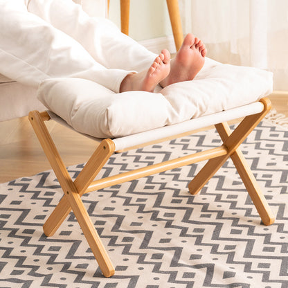 Faltbarer Hocker Mit Gepolstertem Sitz Und Stabilem Holzgestell Brehn