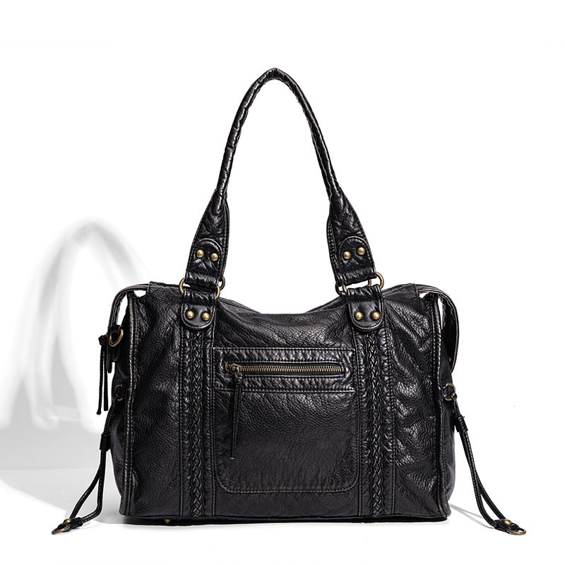 Distressed Leder Satchel Tasche Brehn