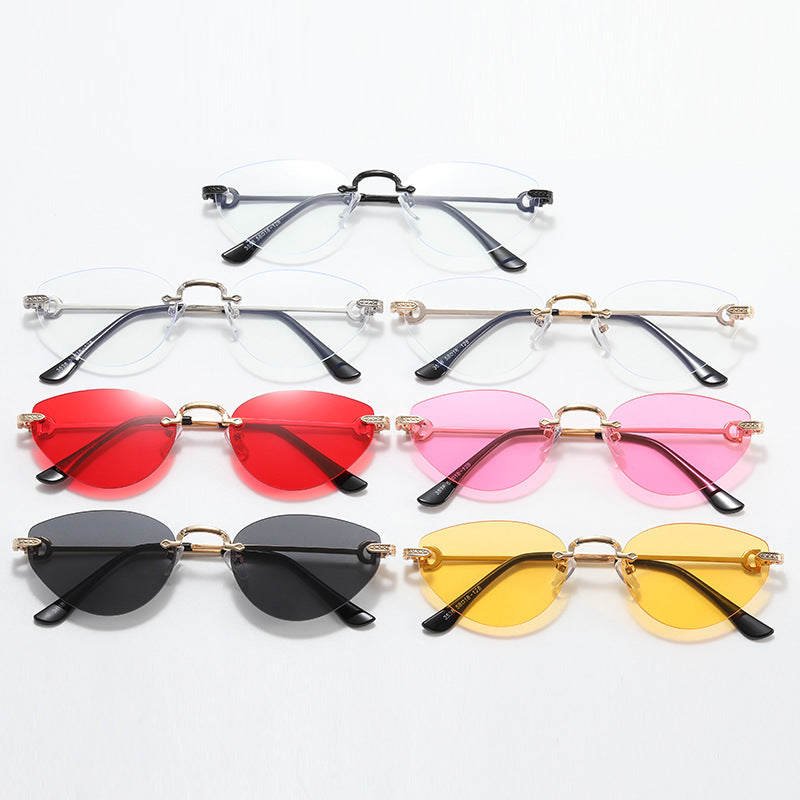 Damen Futuristische Halbrahmen Sonnenbrille Brehn