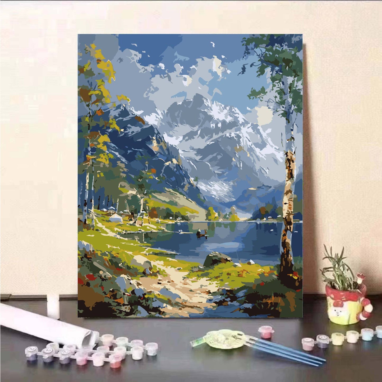 Scenic Mountain Lake Malen nach Zahlen Set Brehn
