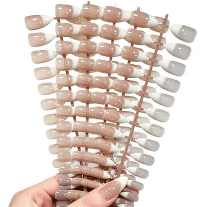Elegante Gradient French Tip Press-On Nails Brehn