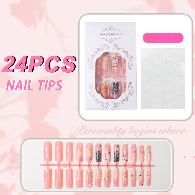 Blumenmotiv Press-On Nagelkunst Set Brehn