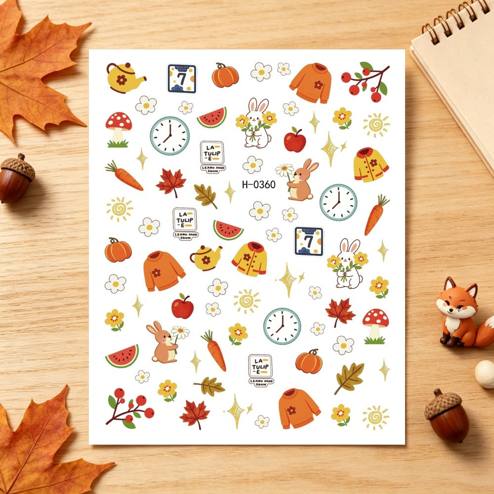 Herbst-Themen Nagelkunst Aufkleber
