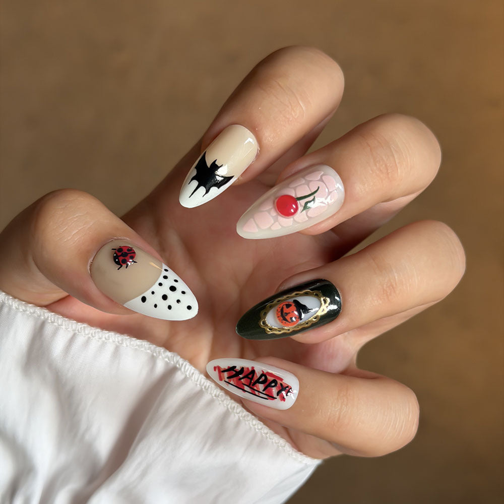 Künstlerisch tematisiertes Press-On Nagelset Brehn
