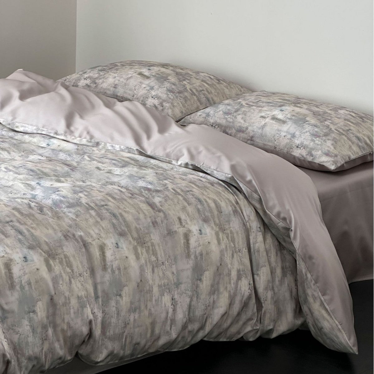 Bettwäsche-Garnitur aus Baumwollsatin mit floralem Vintage-Print
