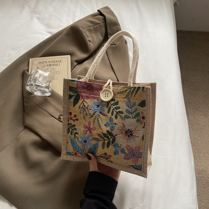 Blumenverzierte Mini-Tote-Bag