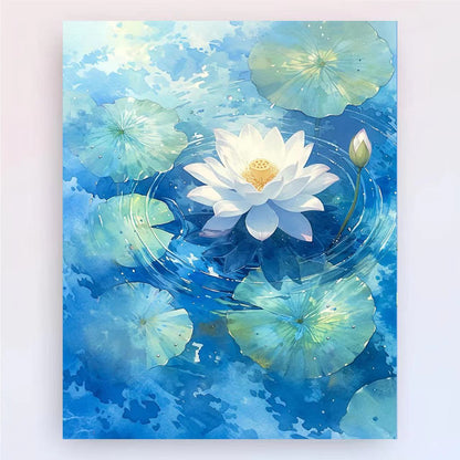 Zeitgenössischer Lotus-Blumen-Canvas-Kunstdruck Brehn