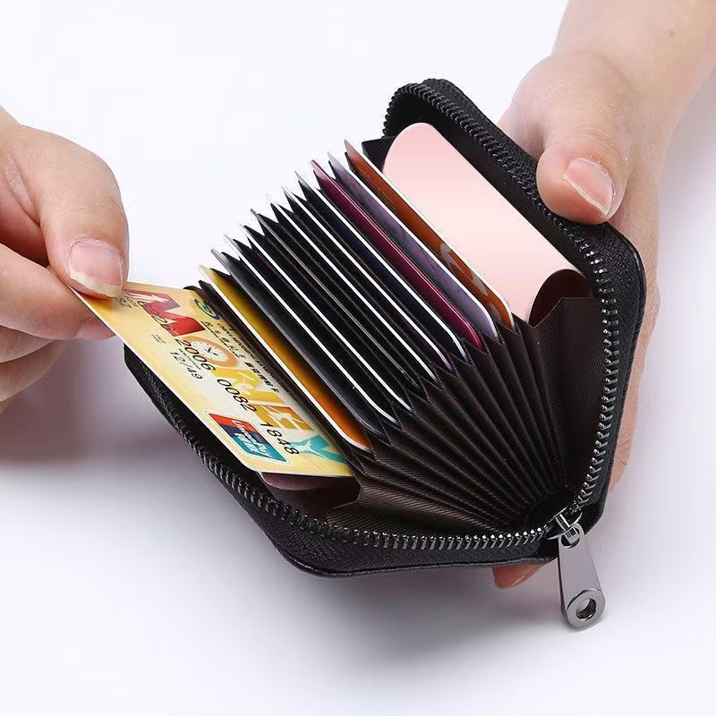 Premium Leder Reißverschluss Kartenhalter