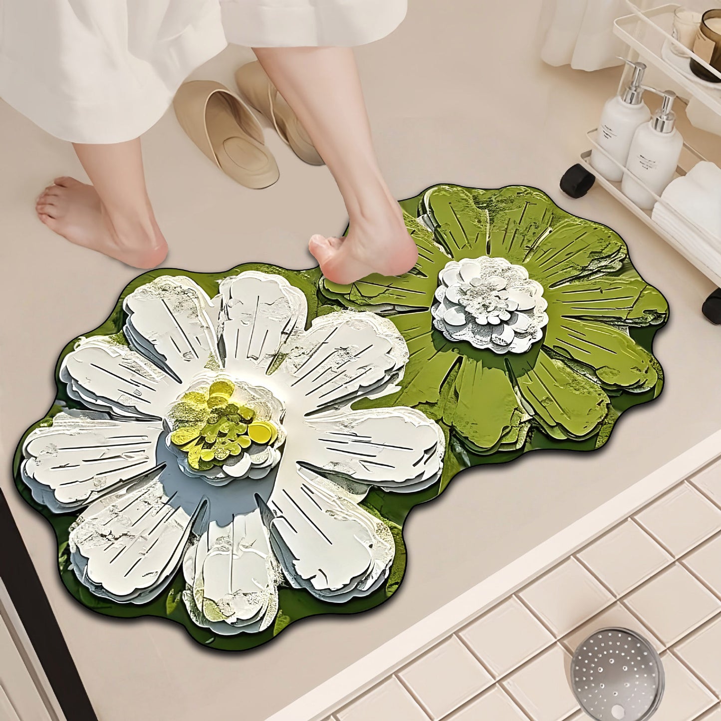 Luxuriöse Blumenmuster Badeteppich Brehn